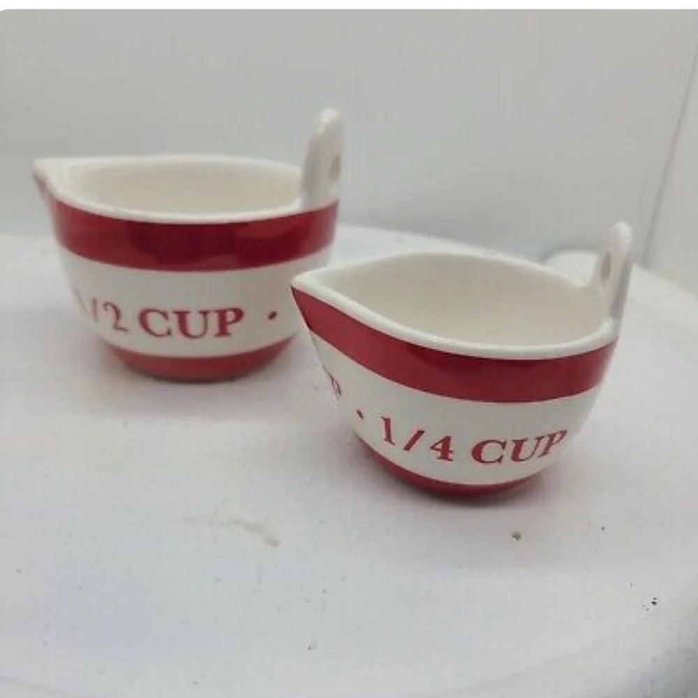 Pier 1 Red & White Measuring Cups
